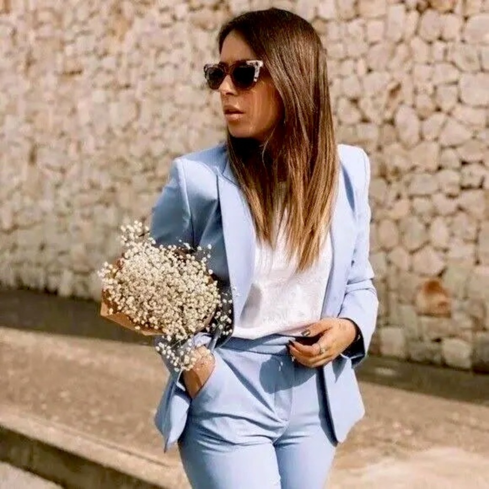 Zara Baby Blue Suit Set Size 4